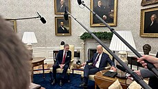 Premiér Petr Fiala na návštìvì u amerického prezidenta Joea Bidena v Bílém domì.
