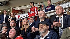 Èeský premiér Petr Fiala na hokejovém zápase Washington Capitals proti Boston...