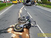 Motorkáø, který v sobotu zpùsobil vážnou nehodou na hlavním tahu z Plznì na...