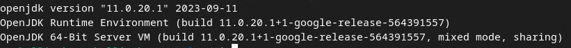 「java --version」を使用して Java JRE のバージョンを確認しています。