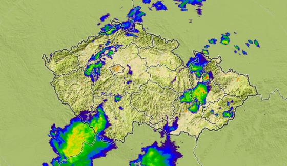 Radarový snímek srážek