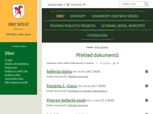 www.obecsedlec.cz