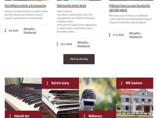 oficiální internetové stránky města týn nad vltavou