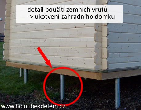 KRINNER zemní vruty bezpečné šroubovací ukotvení BEZ BETONÁŽE pro zahradní domky, altány, pergoly, dřevěné terasy